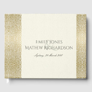 LIVRE D'OR POINTS DE MOSAÏQUE BLANC D'OR GLAMOREUX PERSONNALI