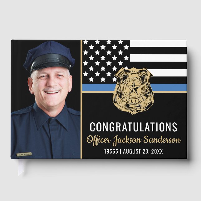 Livre D'or Police Ligne bleue Indicateur Officier photo Retra (Recto)