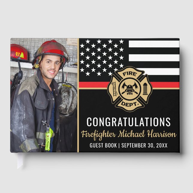 Livre D'or Pompier Fire Academy Red Line Graduation Photo (Recto)