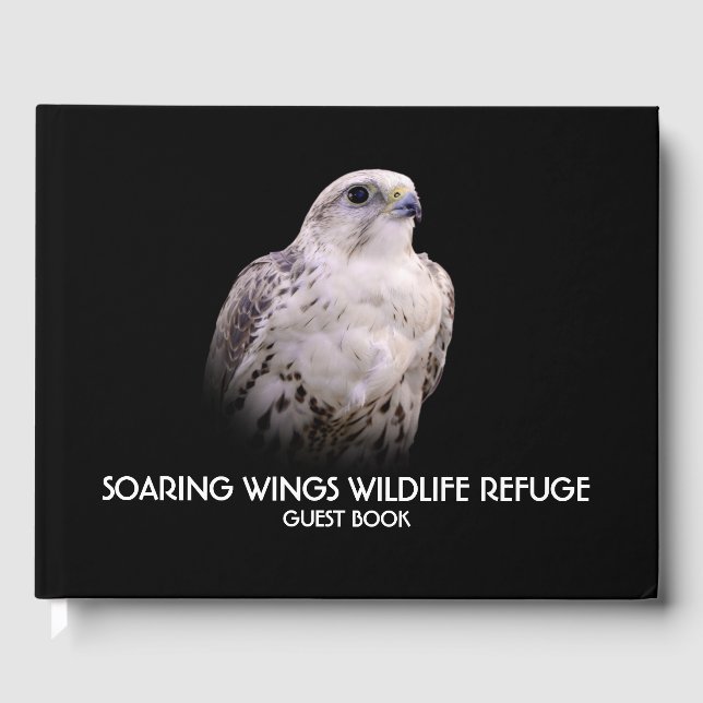 Livre D'or Portrait signé d'un faucon de Saker curieux (Recto)