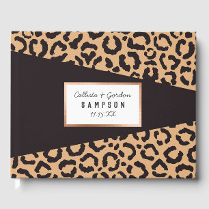 Livre D'or Poster de animal Leopard d'or noir moderne
