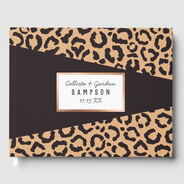 Livre D'or Poster de animal Leopard d'or noir moderne (Recto)