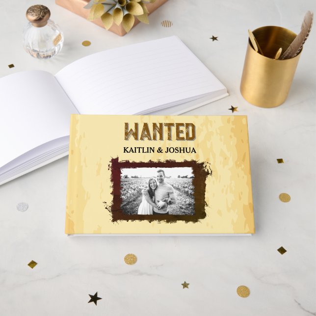 Livre D'or Poster Recherché Mariage 🤠 Photo personnalisée (Recto ouvert)