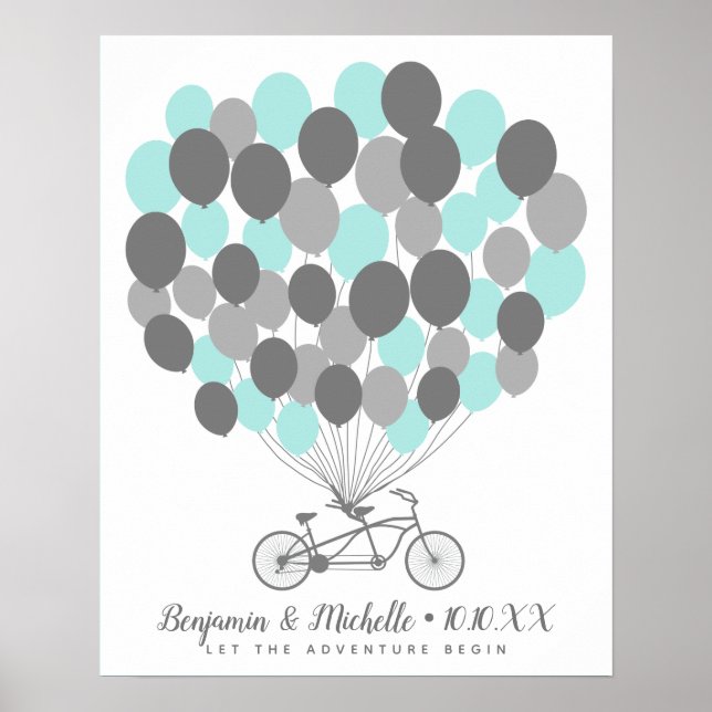 Livre d'or Poster Vélos & Ballons - 50 emplacement (Devant)