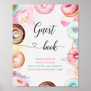 Livre d'or pour baby shower aquarelle Donut Time