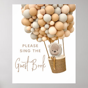 Livre d'or pour Baby Shower avec ballons d'ours mo