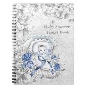 Livre d'or pour Baby Shower Bleu et Gris