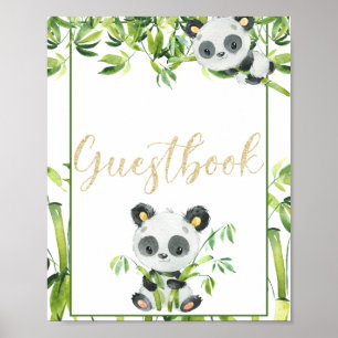Livre d'or pour baby shower genre neutre de panda
