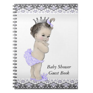 Livre d'or pour Baby Shower Lavande Violet et Gris