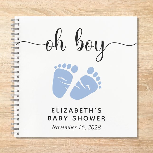 Livre d'or pour Baby Shower Pieds Bleus Garçon (Créateur téléchargé)