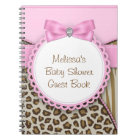 Livre d'or pour Baby Shower rose et marron Sweet S