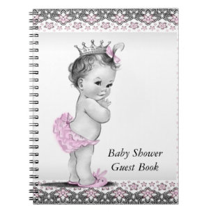 Livre d'or pour baby shower rose et noir