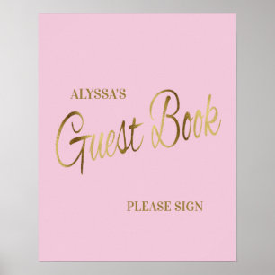 Livre d'or pour Baby Shower Rose Gold Élégant
