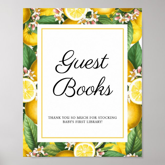 Livre d'or pour Baby Shower sur le thème Citron Ci (Devant)