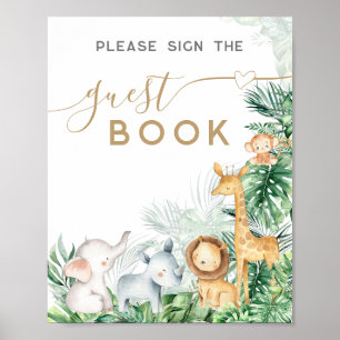 Livre d'or pour Baby Shower sur les bébés animaux 