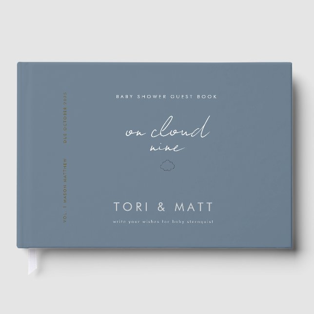 Livre d'or pour Baby Shower - Thème Nuage (Recto)