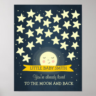 Livre d'or pour une Baby shower Moon Baby Étoiles 