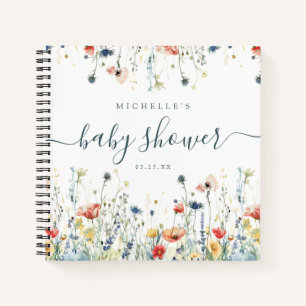 Livre d'or pour une baby shower sur le thème de fl