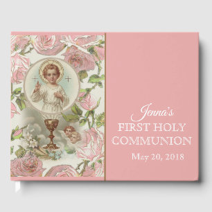 Livre D'or Première Communion Vintage Jésus religieux