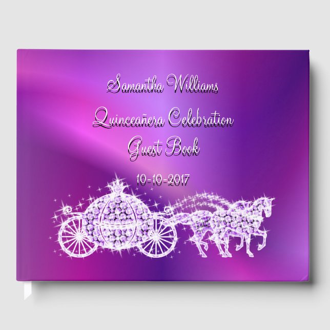 Livre D'or Princess Coach & Horses Quinceañera (Recto)