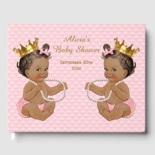 Livre D'or Princess Twins Baby shower rose