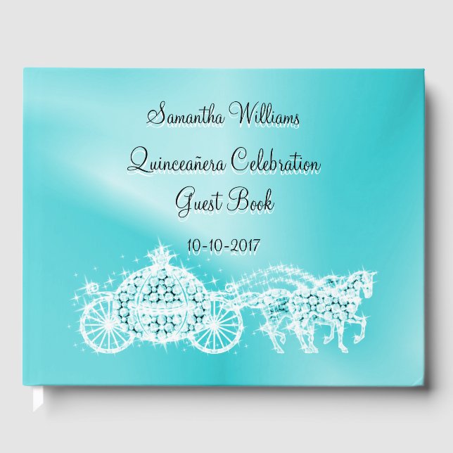 Livre D'or Princesse turquoise Coach & Horses Quinceañera (Recto)