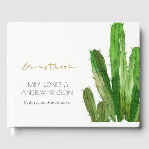 LIVRE D'OR PROCEDE DE DESERT CACTUS FOLIAGE WATERCOLOR