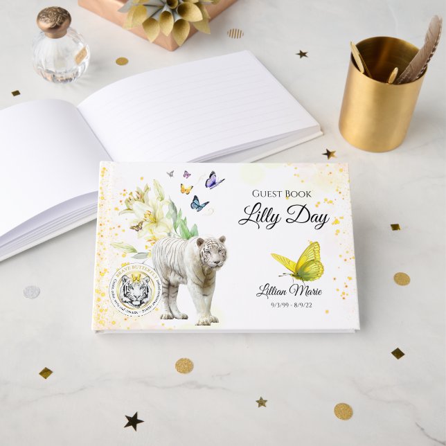 Livre D'or Projet Papillon brave Personnaliser le message pho (Recto ouvert)