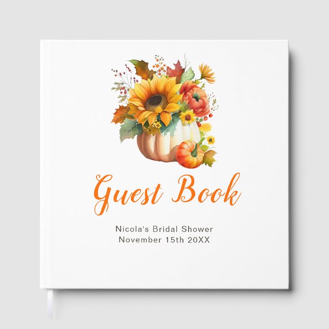 Livre D'or Pumpkin Flower Bouquet Bridal Shower (Recto)