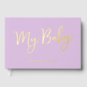 Livre D'or Purple Baby Book Gold Foil Keepsaké pour mère
