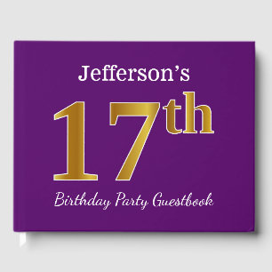 Livre D'or Purple, Faux Gold 17th Birthday Party; Nom personn