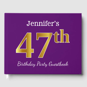 Livre D'or Purple, Faux Gold 47th Birthday Party; Nom personn