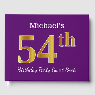 Livre D'or Purple, Faux Gold 54th Birthday Party; Nom personn