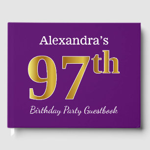 Livre D'or Purple, Faux Gold 97th Birthday Party; Nom personn