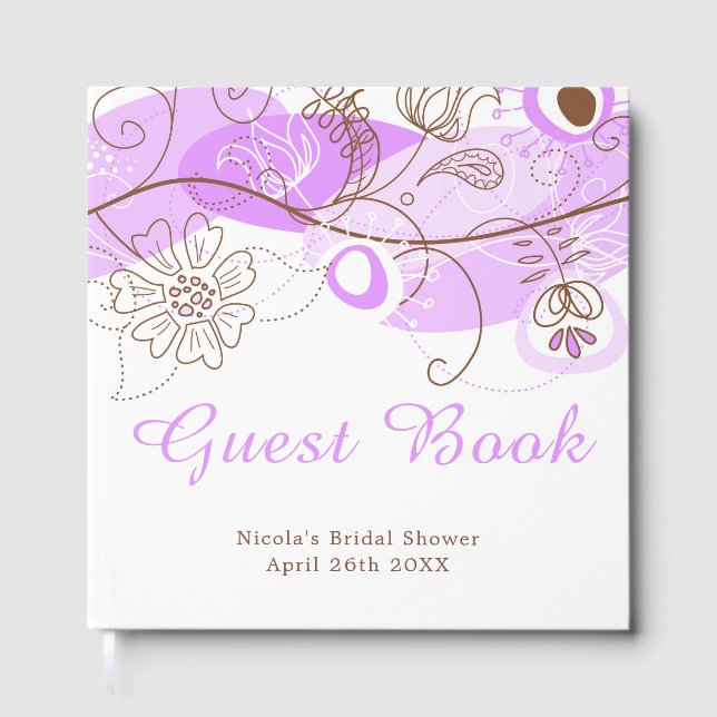 Livre D'or Purple Floral Twist Bridal Shower (Recto)