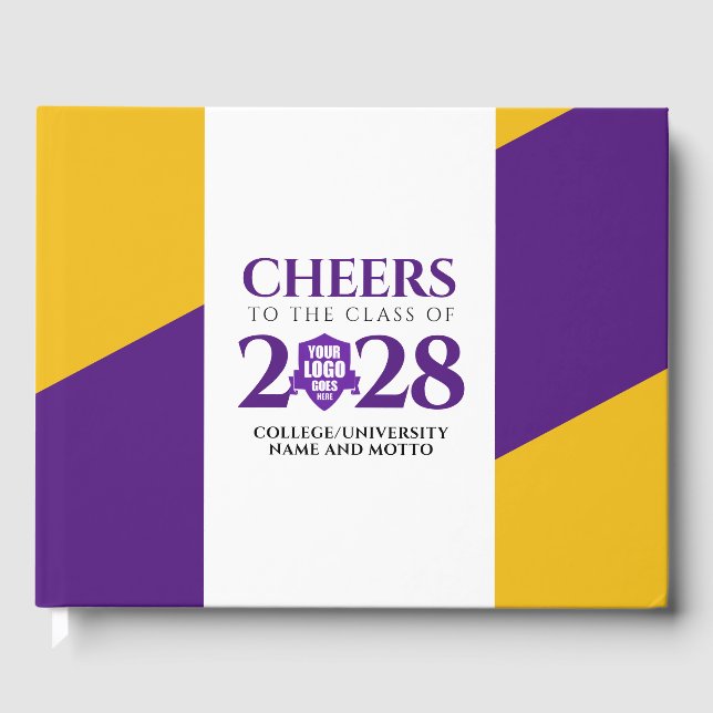 Livre D'or Purple Gold School College University Graduation (Recto)