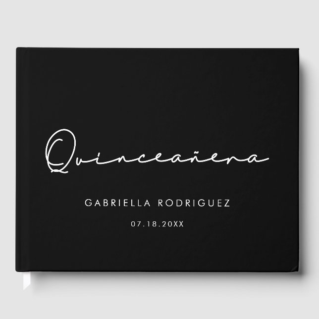 Livre D'or Quinceañera 15e anniversaire écrit à la main (Recto)