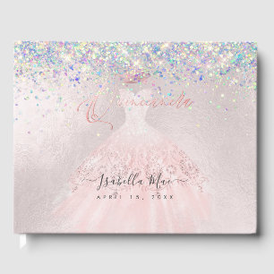Livre D'or Quinceanera Blush Princess Parties scintillant Gow