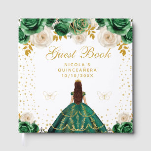 Livre D'or Quinceañera Princesse Florale Verte