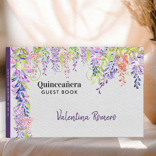 Livre D'or Quinceanera Purple Lavande Wisteria Joli Floral