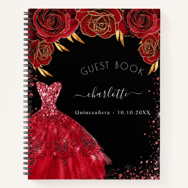 Livre d'or Quinceanera robe de parties scintillant (Devant)