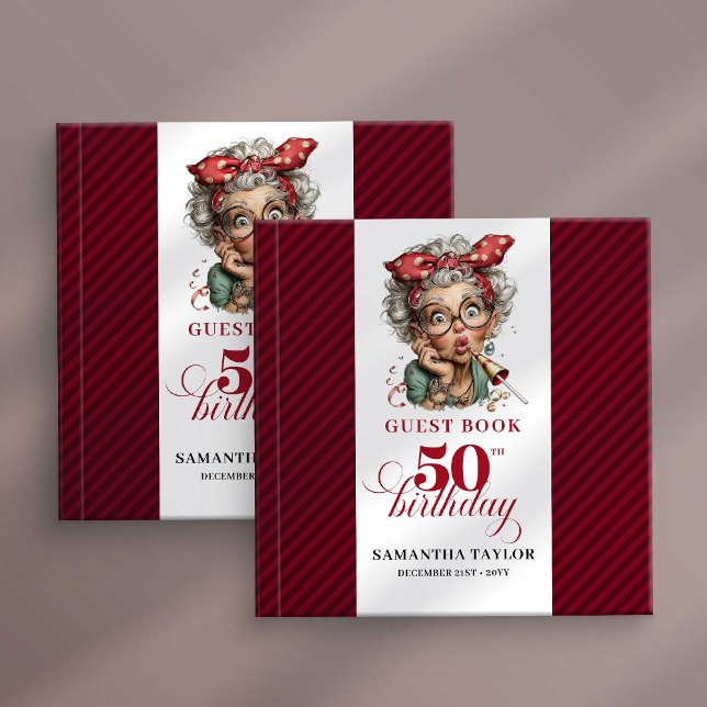 Livre D'or Quirky 50th birthday woman event guest book (Quirky 50th birthday woman event guest book)