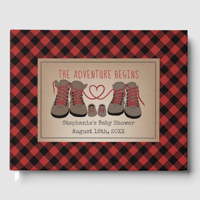 Livre D'or Randonnées Boots Buffalo Plaid Adventure Baby show (Recto)
