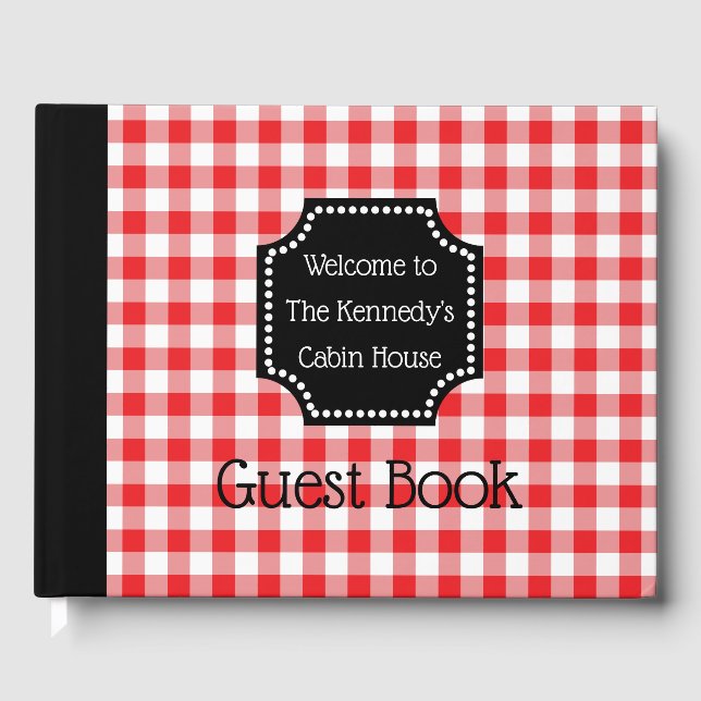 Livre D'or Red Buffalo Check Plaid Bienvenue À Notre Cabine (Recto)