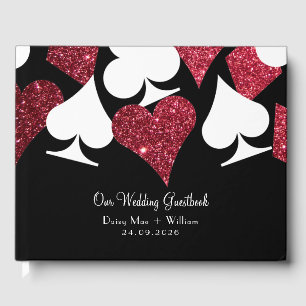 Livre D'or Red Faux Parties scintillant Las Vegas Guides