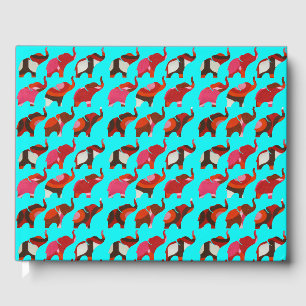 Livre D'or Red & Pink Retro Elephants