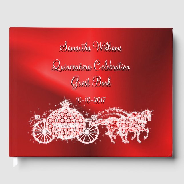 Livre D'or Red Princess Coach & Horses Quinceañera (Recto)