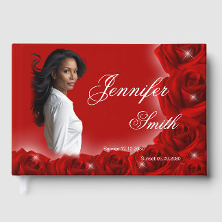 Livre D'or Red Roses Memorial Guest Book