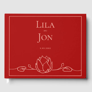 Livre D'or Registre de mariage personnalisé Lotus