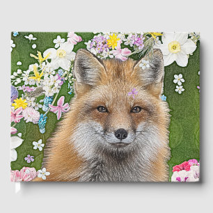 Livre D'or Renard Fairytale dans le champ des fleurs